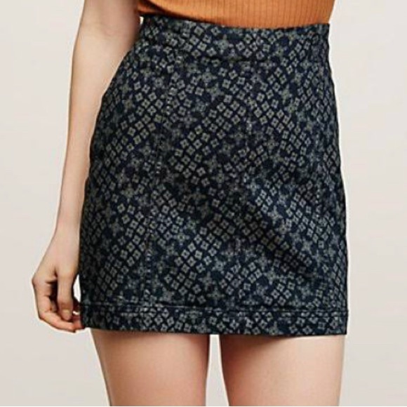 Free People Dresses & Skirts - Free People Patterned Denim Mini Skirt